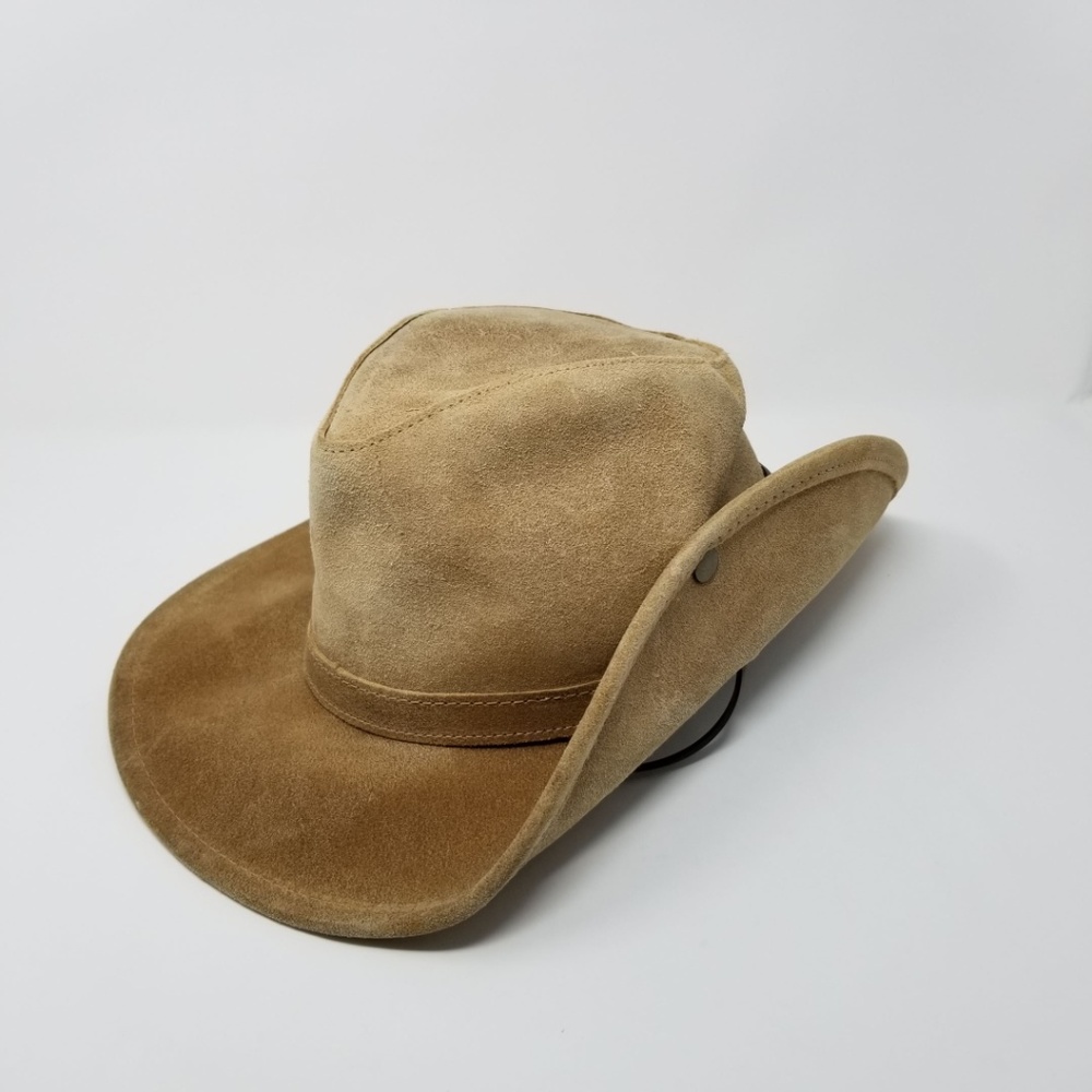 Minnetonka Aussie Hat Ruff Leather Tan Suede Boho